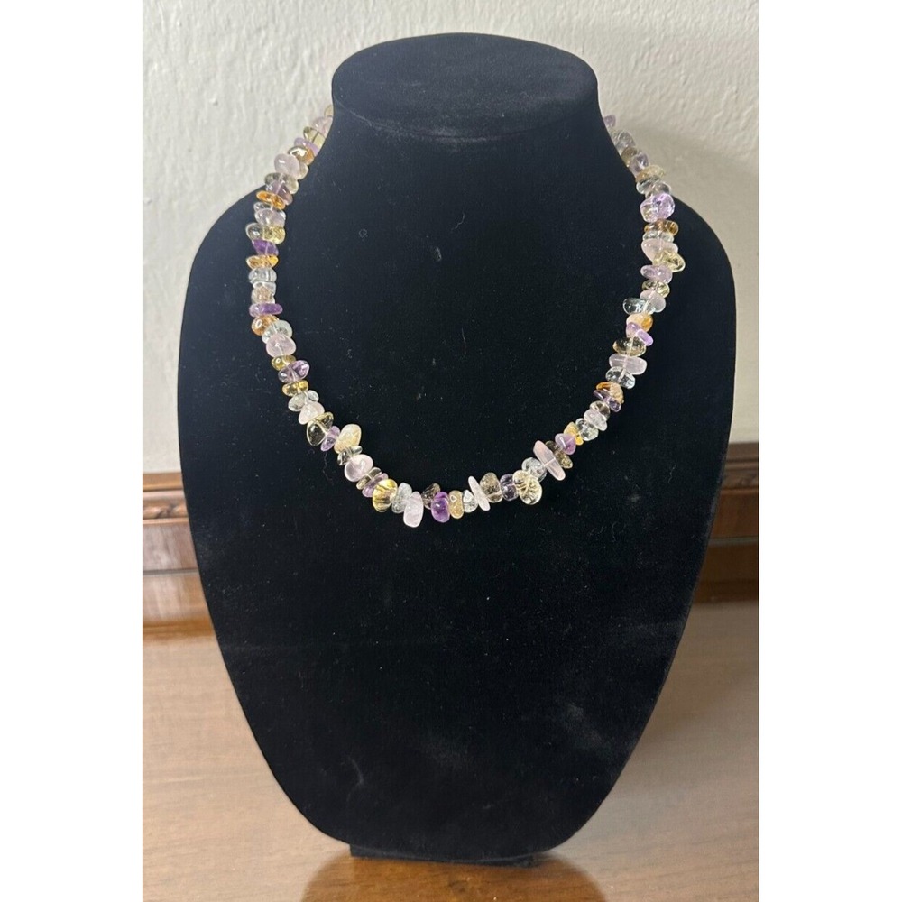 NWT Boxed Carolyn Pollack Multi Gemstone Beaded 20.5ā Purple Green Pink Necklace